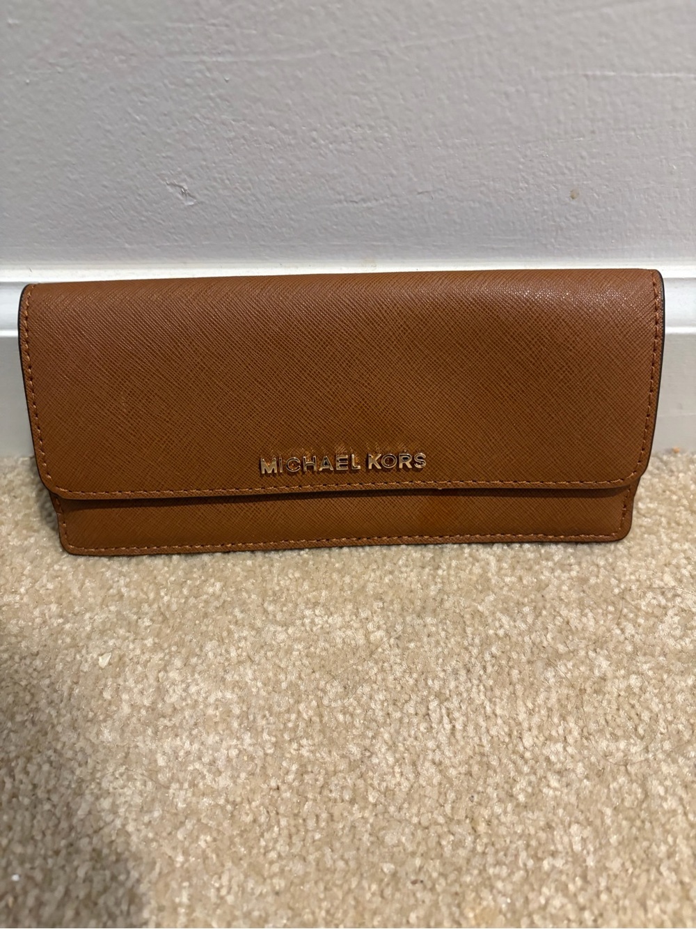 Michael Kors Tan Saffiano Leather Continental Wallet